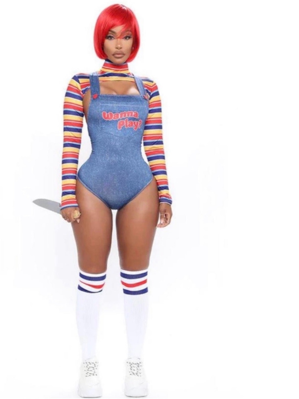 Womans Chucky costume COMPLETE W WIG AND ACCESSORIES - Picture 2 of 8